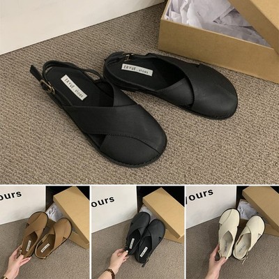 Damen Elegant Sandalen Hausschuhe Sommer Strandschuhe Urlaub Flat Slipper