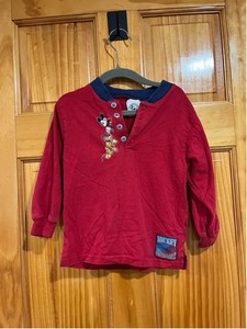 Vintage Disney Mickey & Co Embroidered Pluto Mickey Outdoors Henley Long Sleeve