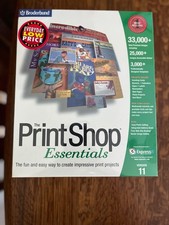 Vintage Software Broderbund Print Shop Essentials Version 11 Windows CD-ROM
