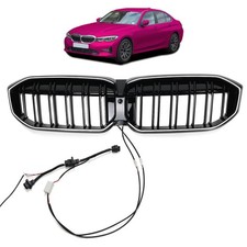 LED Doppelsteg Schwarz gl�nzend K�hlergrill passend f�r BMW 3er G20 LCI ab 2023