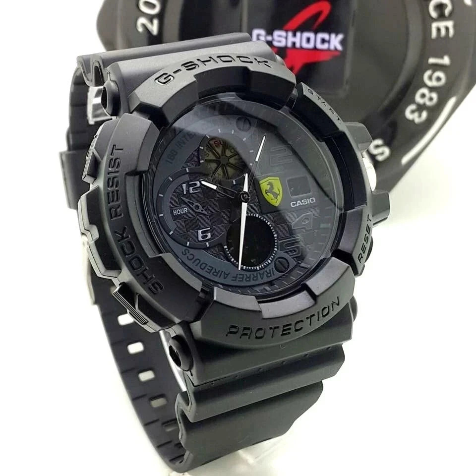 X AA Wrist Code G Black Ferrari Mens Digital Versatile Sports Watch G-Shock - vintagewatches.pk