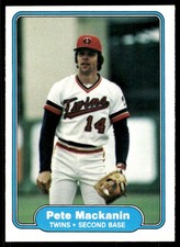 Pete Mackanin 1982 Fleer #556 Twins MLB READ FREE SHIPPING AutographDen