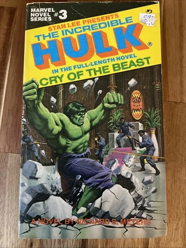 Marvel Novel SERIES #3, Incredible Hulk, Cry of The Beast, PB 1979- Vintage