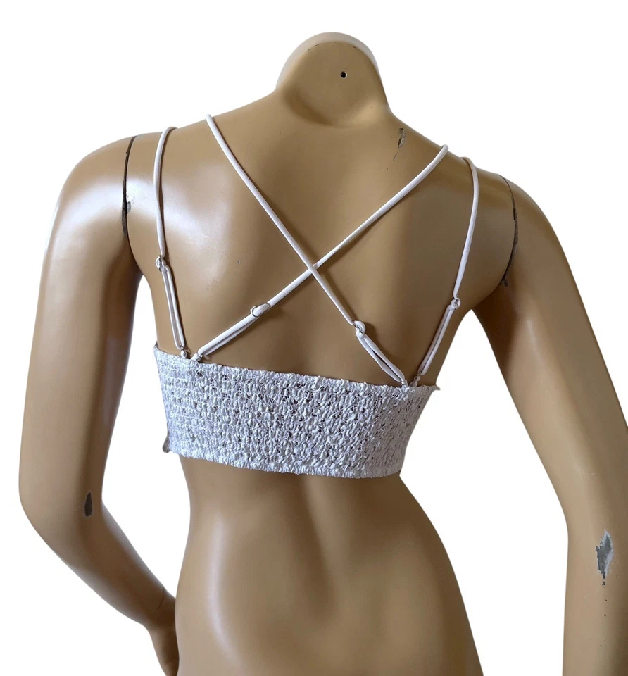 Sujetador bralette True by RUE 21 para mujer talla pequeña de encaje blanco largo Foto 4 de 4