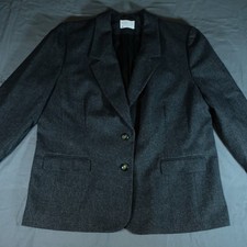 Pendleton Mens Charcoal Gray 100 Virgin Wool 2-Button Blazer Sport Coat VTG USA