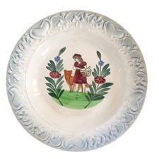 Plat Ancien Faïence St Amand Petit Chaperon Rouge Little Red Riding Hood dish