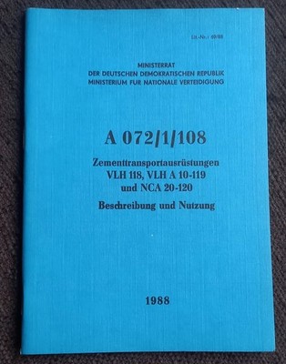 NVA DV A 072/1/108 ZEMENTTRANSPORTAUSRÜSTUNG VLH 118,A 10-119,TATRA 148/815 