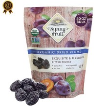 Organic Pitted Prunes 2.5LB Bulk Dried Plums No Sugar Added