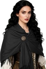 Sciarpa Pashmina nero Da Donna Scialle Lungo Invernale Morbido Caldo spilla