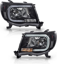 LED Tube Projector Headlights Headlamps W/O Bulbs for Toyota Tacoma 2005-2011