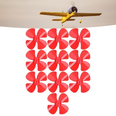 Red 10x Propeller 4 Blades Strong Wind Materials Light Weight 40mm DIY Toy Car P