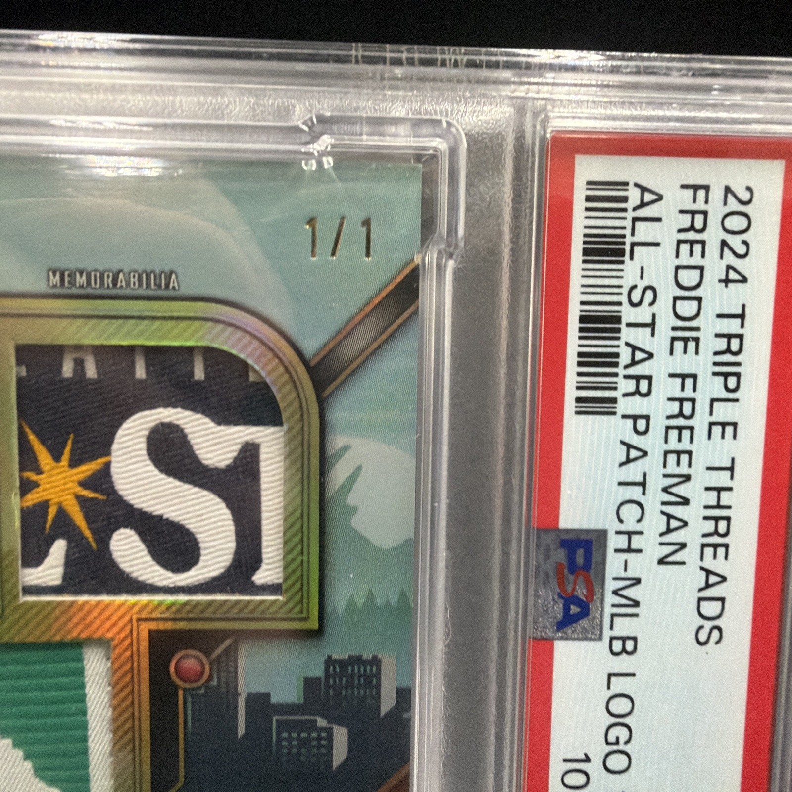 2024 Triple Threads Freddie Freeman 1/1 All-Star Game Worn Logoman Patch PSA 9 view 11