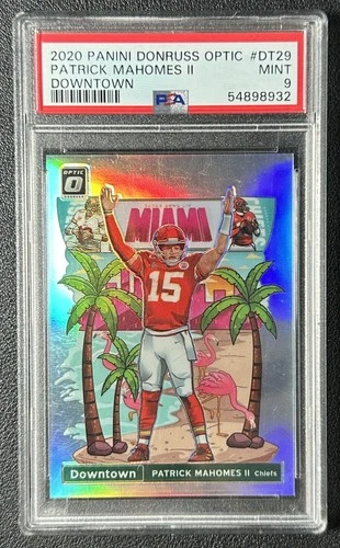 PATRICK MAHOMES II PSA 9 2020 PANINI DONRUSS OPTIC SUPER BOWL DOWNTOWN PRIZM SSP