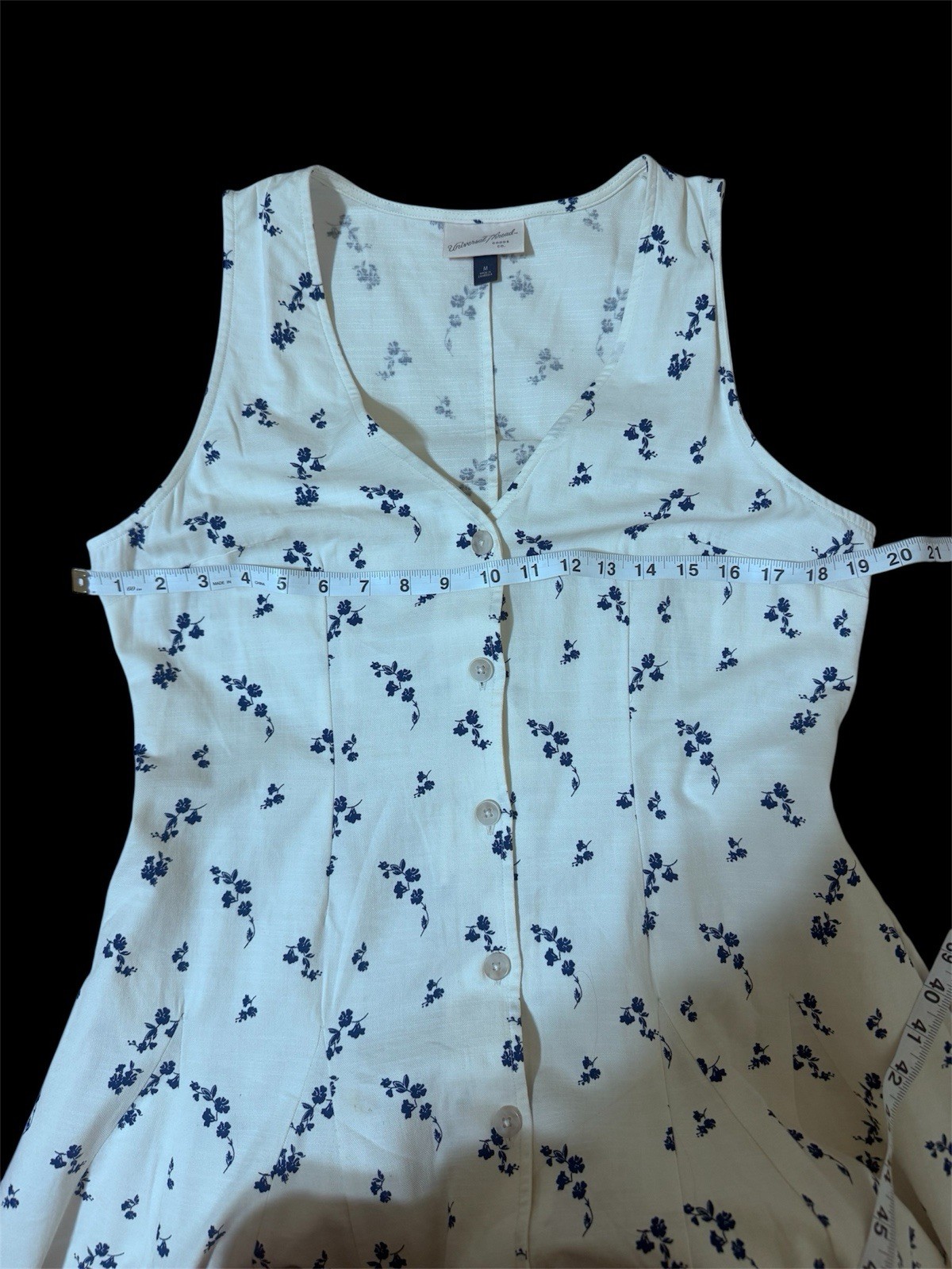 Universal Thread white/blue floral button-up dres… - image 4