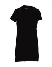 ZARA Womens Polo Dress UK 10 Small Black KY10