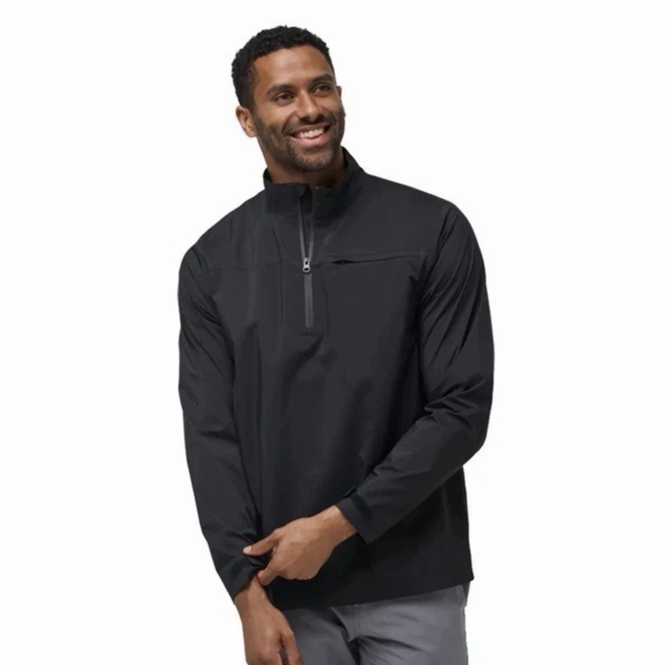 NEW Travis Mathew On Course Mens Small Quarter-Zip Jacket Black Waterproof
