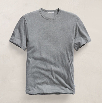 James Perse Men's Gray Crew Neck Short Sleeve Tee Size 1 in Cotton Jersey