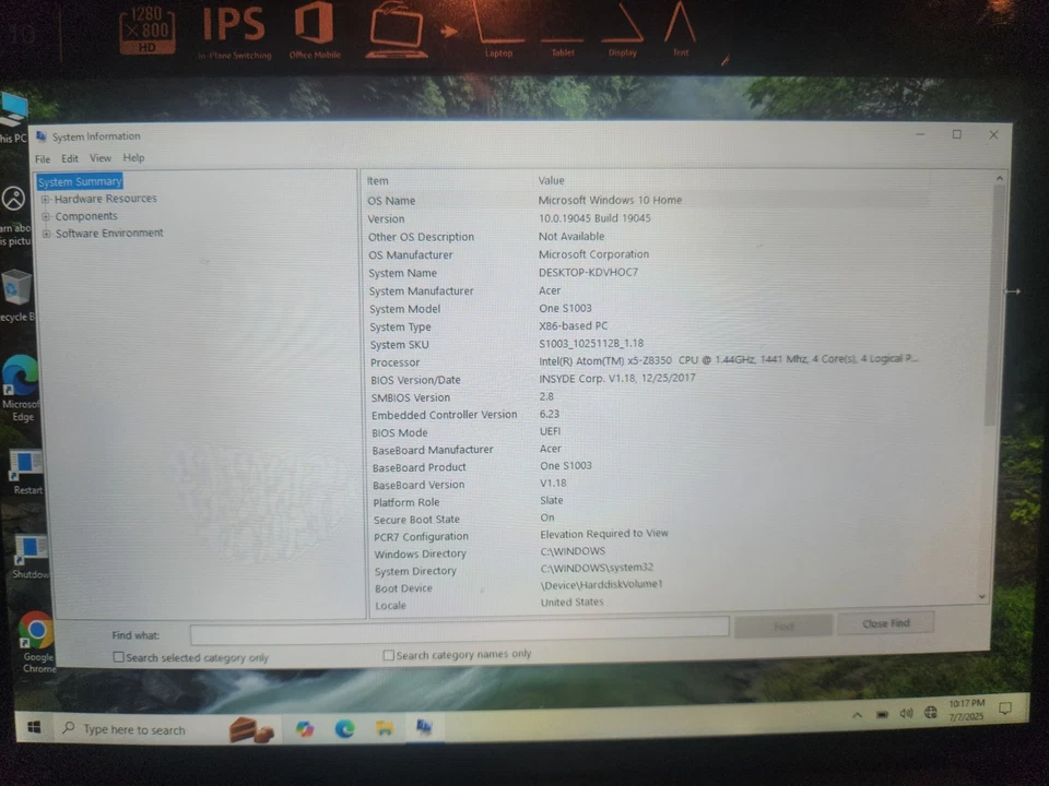 Acer Iconia One 10 B3-A40-K5S2 32 GB, Wi-Fi, 10,1 pulgadas - Negro - Como está Foto 4 de 4