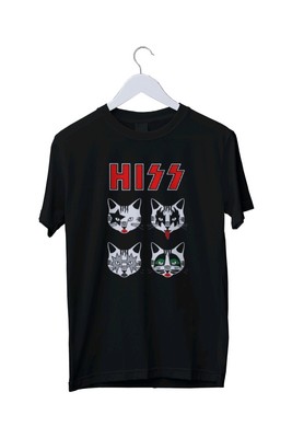 T-Shirt Hiss Katzen Kätzchen Rock Kiss lustige Parodie - Herren S M L XL 2 3 4 XL 