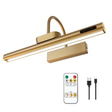 Dimmable Cordless Picture Light with Controller and Timer, Rechargeable 5000m...
