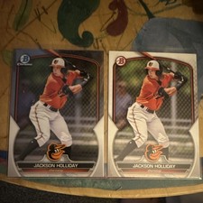 Topps Jackson Holliday Orioles Bowman MLB Trading Card Lot - 2 Cards, 2023