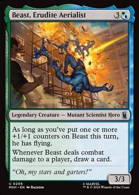 MTG Magic MSH Marvel Super Heroes - 1x EN NM 0206 U Beast, Gelehrter Aerialist