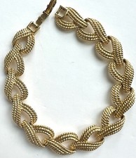 Vintage Napier Gold Tone Link Bracelet Textur...