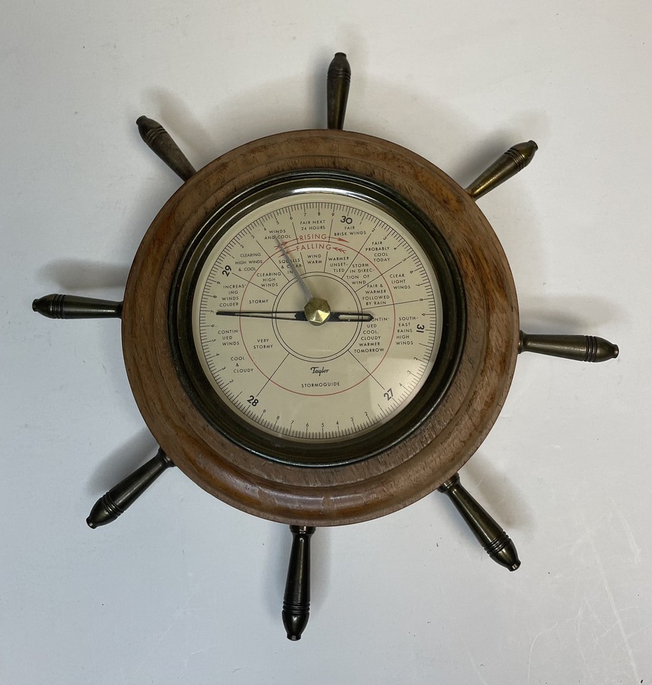 Vintage Taylor Instruments Stormoguide Barometer Ships Wheel 