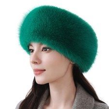Womens Faux Fur Headband Winter Earwarmer Earmuff Ski Light Green