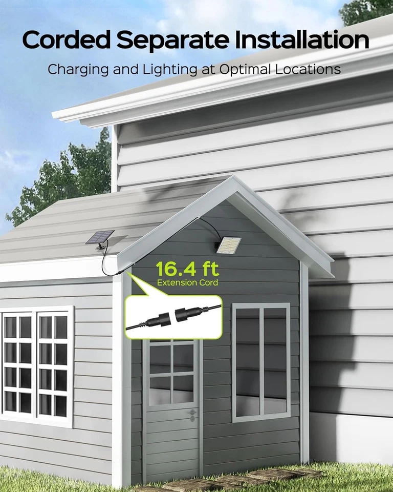 JACKYLED Solar Lights Outdoor with Motion Sensor, 113LED Cool White Solar Flood - Image 2 of 4