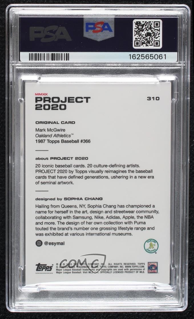 2020 Topps Project 2020 1987 Topps /1942 Mark McGwire Sophia Chang #310 PSA 8 view 2