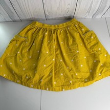 Mini Boden Yellow Polka Dot Corduroy Skirt Size 11-12 y Cotton Fully Lined