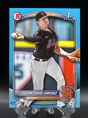 Antonio Jimenez 2025 Bowman Draft 1st Sky Blue Border /499 Mets #BD-56