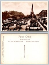 RPPC Edinburgh Princes Street Gardens Scott Monument Castle Vintage Postcard