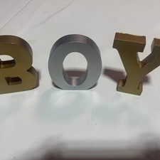 Gold/ Silver Boy Wood Letters - Set of 4