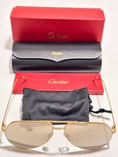 Cartier Santos de Cartier Sunglasses Aviator Gold Metal CT0110S 001 60mm