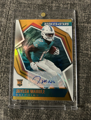 2021 Rookies & Stars Jaylen Waddle RC Auto /75 #108 Rookie Dolphins 52/75