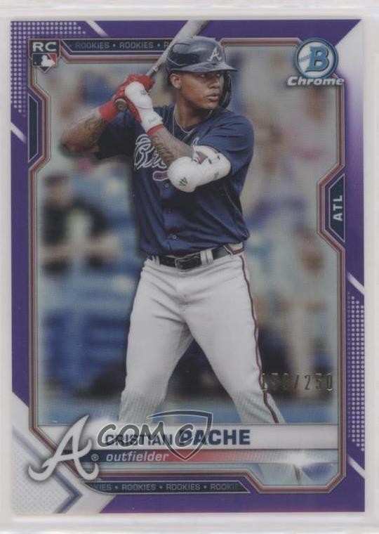 2021 Bowman Chrome Purple Refractor /250 Cristian Pache #69 s3g
