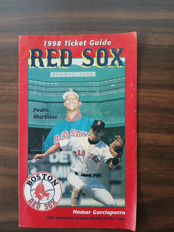 BOSTON RED SOX RARE 1998 FENWAY PARK TICKET GUIDE W/ PEDRO , NOMAR