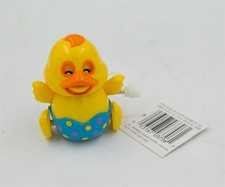 Vintage Easter Unlimited Wind Up Toy Cute Yellow Chick in Polka Dot Egg