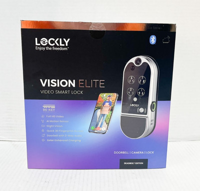 Lockly Vision Elite Video Smart Lock W/High-Def Cam Fingerprint & Solar Charge