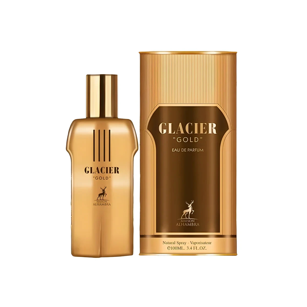 Glacier Gold by Maison Alhambra EDP Spray for Men 3.4oz New Sealed