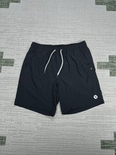 Vuori Kore Unlined 8 Inseam Shorts Mens 30 Black Logo Mid Rise Drawstring Casual