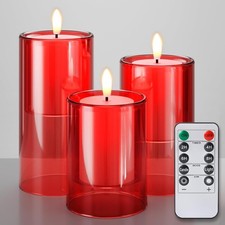 Large Waterproof Outdoor Flameless Candles Battery Operated with Remote Timer