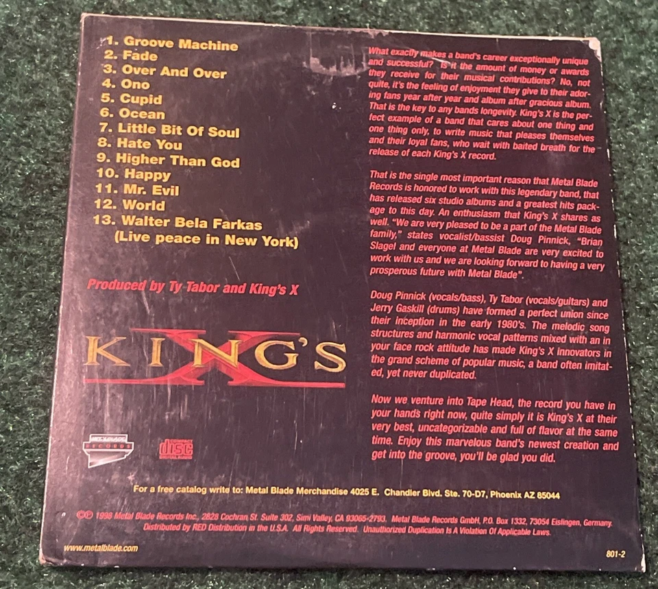 Tape Head by King’s X (CD, 1998 Metal Blade Records Promo Copy Foto 2 de 3