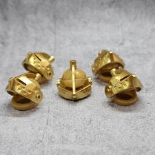 5pack Custom Gold Knight Helmet w Visor Block Accessory for Minifigs Ga6823