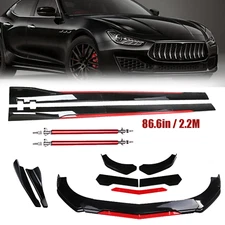 For Maserati Ghibli Front Bumper Lip Splitter Spoiler Side Skirt Body Kit