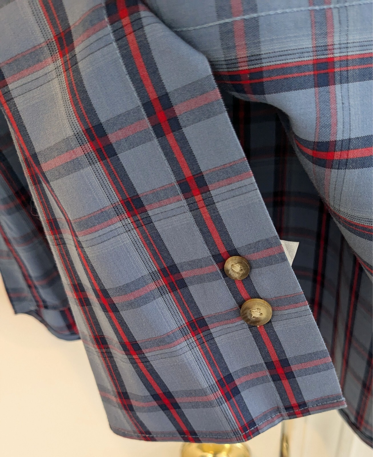Pendleton Button-Down Shirt in Blue Red Check Pla… - image 7
