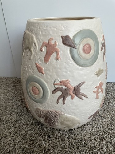 Vtg Lamont Garbage Can Southwestern Native American Style Buffalo Wastebasket - Picture 3 of 9