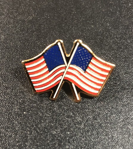 USA Lapel Pins Two Flag Design. United States Of America